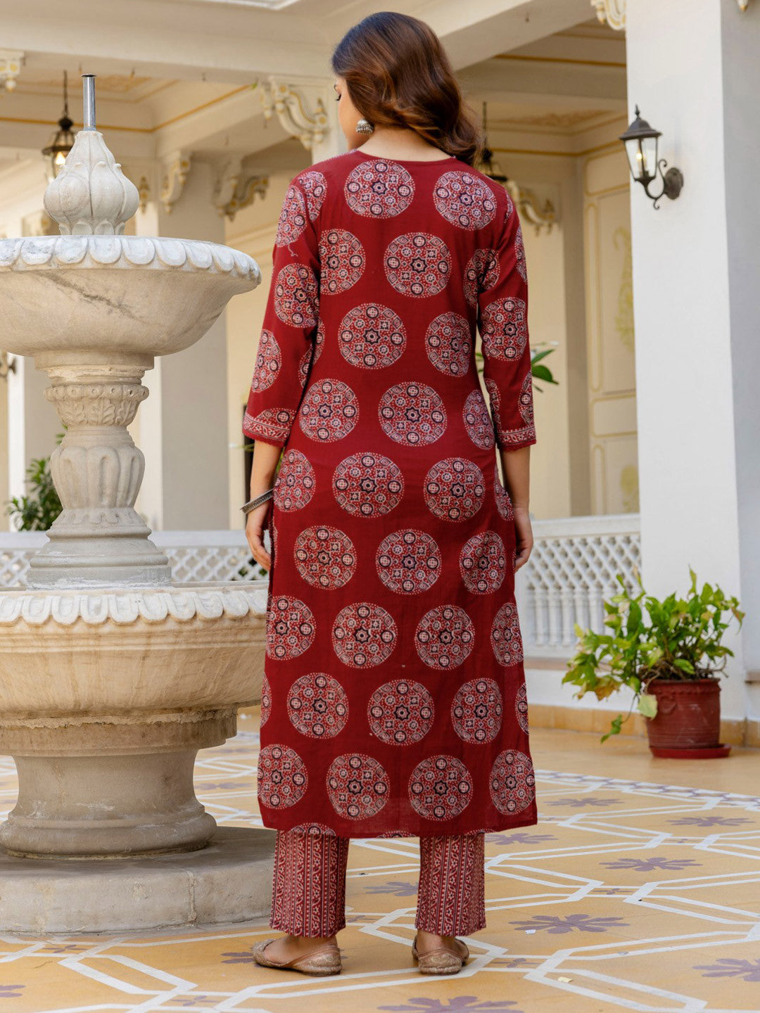 Cotton Printed Straight Kurti Pant Dupatta Set
